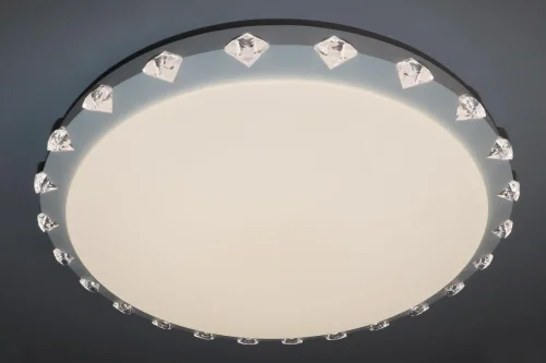 Светильник потолочный LED с пультом LED LAMPS 81073 Natali Kovaltseva белый 1 лампа, основание белое в стиле хай-тек с пультом фото 7